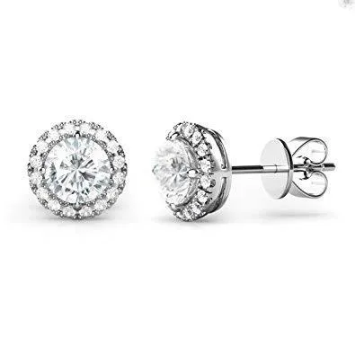 GB Earrings 310 Carats Brilliant Cut Natural Earth Mined Diamonds Women Stud Halo Earrings GB Earrings 310 Carats Brilliant Cut Natural Earth Mined Diamonds Women Stud Halo Earrings