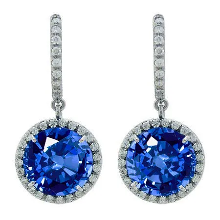 GB Earrings 650 Carats Emerald And Natural Earth Mined Diamond Drop Earrings White Gold 14K GB Earrings 650 Carats Emerald And Natural Earth Mined Diamond Drop Earrings White Gold 14K