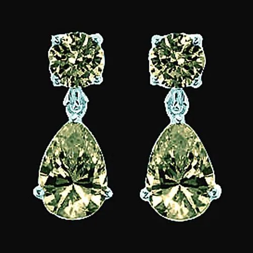 GB Earrings Cognac Real Natural Earth Mined Diamonds Dangle Earrings 250 Carats Fancy Color GB Earrings Cognac Real Natural Earth Mined Diamonds Dangle Earrings 250 Carats Fancy Color