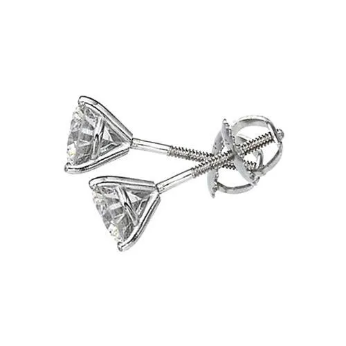 GB Earrings Round Natural Earth Mined Diamonds Stud Earring 280 Carat Martini Style YG