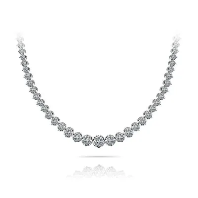 GB Necklaces Beautiful White Round Natural Earth Mined Diamond Tennis Necklace 12 Carats Women Jewelry GB Necklaces Beautiful White Round Natural Earth Mined Diamond Tennis Necklace 12 Carats Women Jewelry