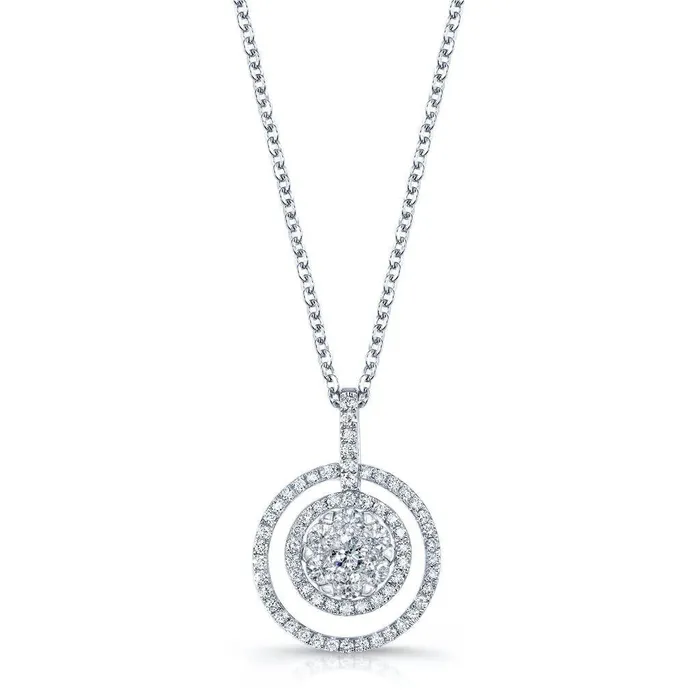GB Necklaces Gorgeous Round Natural Earth Mined Diamond Pendant Necklace 2 Carats White Gold GB Necklaces Gorgeous Round Natural Earth Mined Diamond Pendant Necklace 2 Carats White Gold