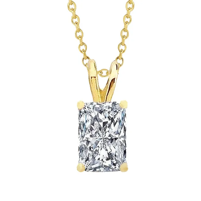 GB Necklaces Radiant Cut Real Natural Earth Mined Diamond Necklace Pendant Jewelry 15 Ct 14K Yellow Gold GB Necklaces Radiant Cut Real Natural Earth Mined Diamond Necklace Pendant Jewelry 15 Ct 14K Yellow Gold