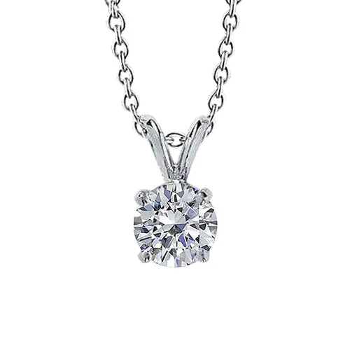 GB Necklaces Round Natural Earth Mined Diamond Lady Solitaire Necklace Pendant 1 Carat White Gold 14K GB Necklaces Round Natural Earth Mined Diamond Lady Solitaire Necklace Pendant 1 Carat White Gold 14K