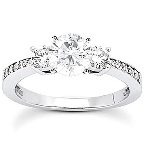 GB Rings 151 Carats Natural Earth Mined Diamonds 3 Stone Engagement Ring White Gold 14K GB Rings 151 Carats Natural Earth Mined Diamonds 3 Stone Engagement Ring White Gold 14K