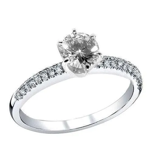 GB Rings 180 Ct Round Cut Natural Earth Mined Diamond Royal Engagement Ring With Accents