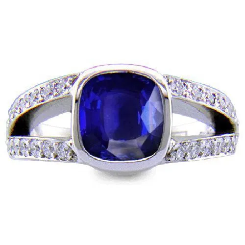 GB Rings Ceylon Sapphire And Natural Earth Mined Diamond Ring White Gold 14K 45 Carats GB Rings Ceylon Sapphire And Natural Earth Mined Diamond Ring White Gold 14K 45 Carats