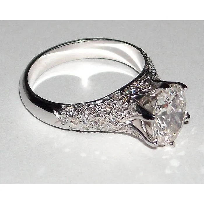 GB Rings Round Shaped 275 Carats Natural Earth Mined Diamond Pave Style Ring GB Rings Round Shaped 275 Carats Natural Earth Mined Diamond Pave Style Ring