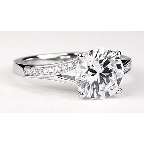 GB Rings Split Shank Engagement Ring 250 Carats Round Genuine Natural Earth Mined Diamond White Gold 14K GB Rings Split Shank Engagement Ring 250 Carats Round Genuine Natural Earth Mined Diamond White Gold 14K