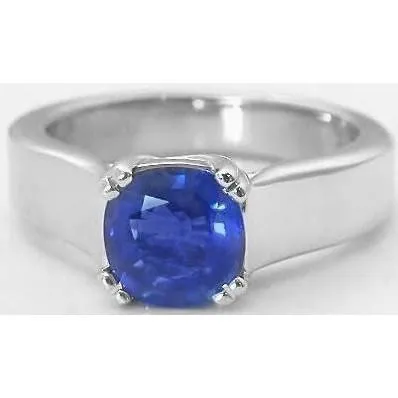 GB Solitaire Ceylon Sapphire 180 Ct Wedding Ring White Gold Rings