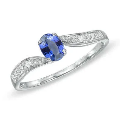 GB Sri Lankan Sapphire Oval Natural Earth Mined Diamond Promise Ring White Gold 14K Rings GB Sri Lankan Sapphire Oval Natural Earth Mined Diamond Promise Ring White Gold 14K Rings
