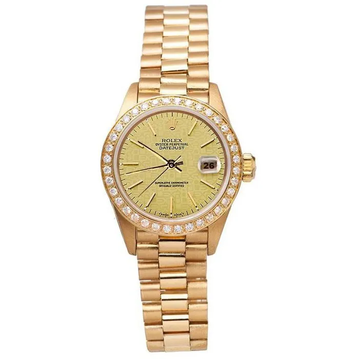 GB Watches Champagne Jubilee Stick Dial President Style Watch Rolex Dj Bezel