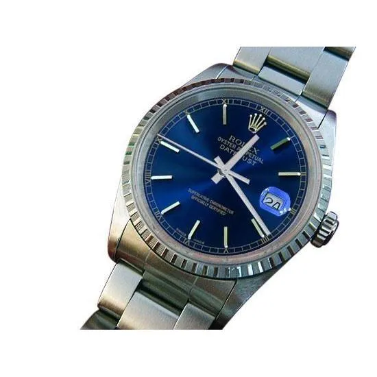 GB Watches Rolex Datejust Mens Watch Blue Stick Dial Date Just QUICK SET GB Watches Rolex Datejust Mens Watch Blue Stick Dial Date Just QUICK SET