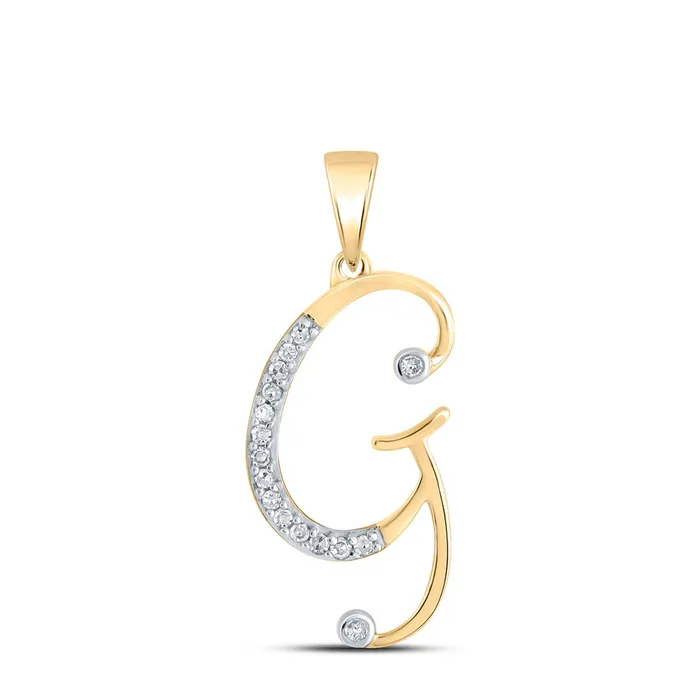 GND GND 10kt Yellow Gold Womens Round Diamond Initial G Letter Pendant 112 Cttw Necklaces GND GND 10kt Yellow Gold Womens Round Diamond Initial G Letter Pendant 112 Cttw Necklaces