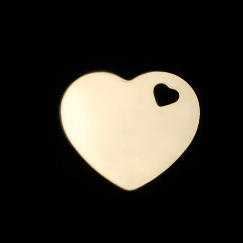 Gold Filled Medium Heart with Heart Shaped Hole 24 Gauge AP Necklaces