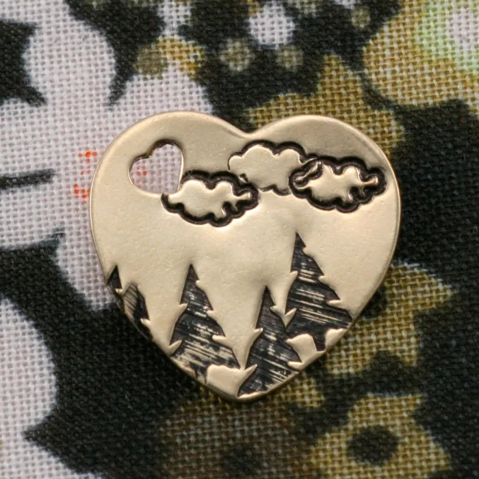 Gold Filled Medium Heart with Heart Shaped Hole 24 Gauge AP Necklaces