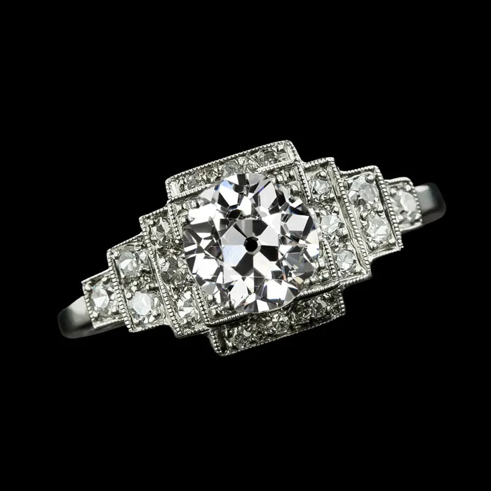 Halo Old Cut Round Natural Earth Mined Diamond Ring With Steps 350 Carats Gold HarryChadEntcom Rings Halo Old Cut Round Natural Earth Mined Diamond Ring With Steps 350 Carats Gold HarryChadEntcom Rings