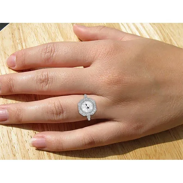 Halo Ring Baguette Round Old Mine Cut Real Natural Earth Mined Diamonds 375 Carats Milgrain HarryChadEntcom Rings Halo Ring Baguette Round Old Mine Cut Real Natural Earth Mined Diamonds 375 Carats Milgrain HarryChadEntcom Rings