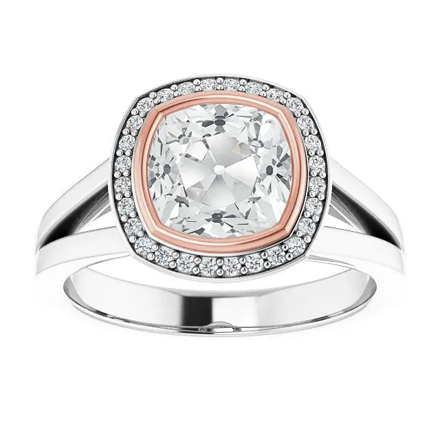 Halo Ring Cushion Old Mine Cut Real Natural Earth Mined Diamond Bezel Split Shank 750 Carats HarryChadEntcom Rings Halo Ring Cushion Old Mine Cut Real Natural Earth Mined Diamond Bezel Split Shank 750 Carats HarryChadEntcom Rings