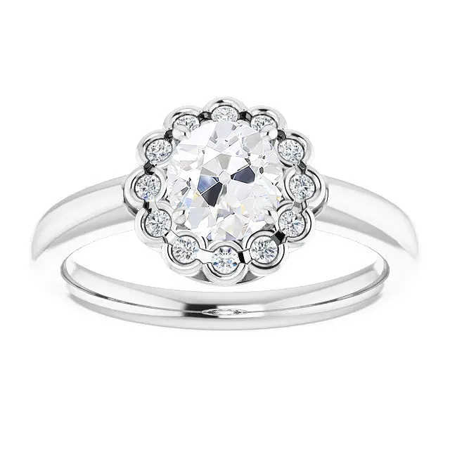 Halo Round Old Miner Natural Earth Mined Diamond Ring Half Bezel Set 4 Carats Flower Style HarryChadEntcom Rings Halo Round Old Miner Natural Earth Mined Diamond Ring Half Bezel Set 4 Carats Flower Style HarryChadEntcom Rings