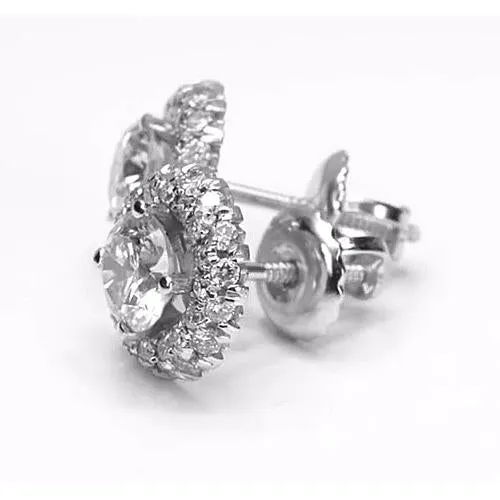 Halo Style Round Natural Earth Mined Diamond Stud Earring 250 Carats White Gold 14K GB Earrings Halo Style Round Natural Earth Mined Diamond Stud Earring 250 Carats White Gold 14K GB Earrings