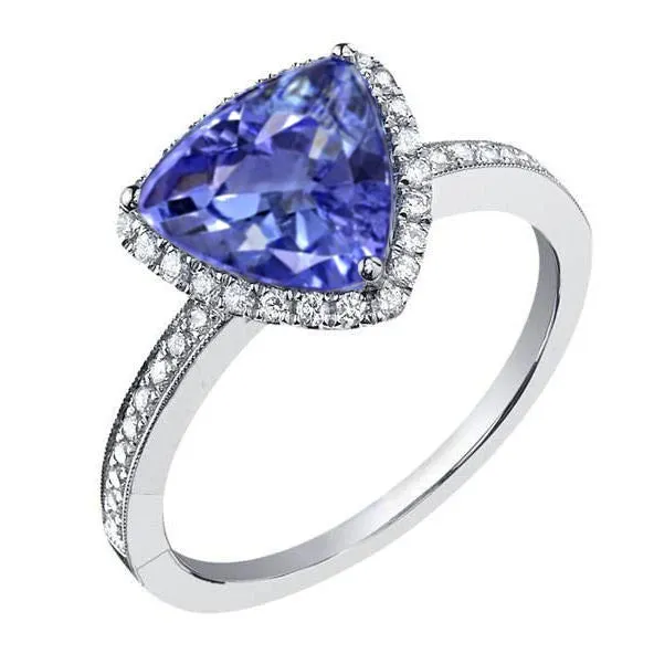 Halo Trillion Tanzanite AAA And Round Natural Earth Mined Diamonds Ring 4 Carats GB Rings Halo Trillion Tanzanite AAA And Round Natural Earth Mined Diamonds Ring 4 Carats GB Rings