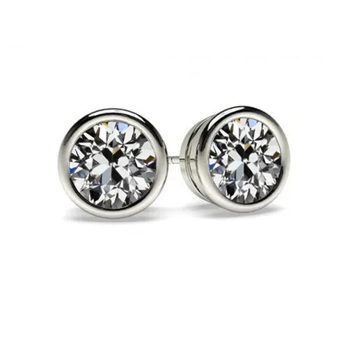 HarryChadEntcom Earrings Earth Mined Diamond Stud Earrings Round Old Miner 3 Carats White Gold HarryChadEntcom Earrings Earth Mined Diamond Stud Earrings Round Old Miner 3 Carats White Gold