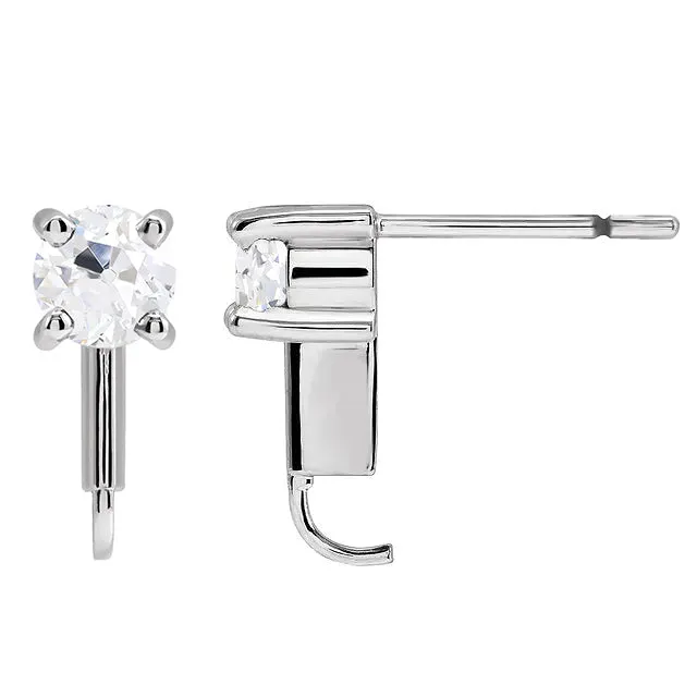 HarryChadEntcom Earrings Solitaire Drop Earrings 6 Carats Round Old Cut Mined Diamond White Gold HarryChadEntcom Earrings Solitaire Drop Earrings 6 Carats Round Old Cut Mined Diamond White Gold