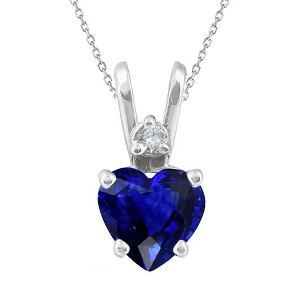 HarryChadEntcom Necklaces Heart Ceylon Sapphire Natural Earth Mined Diamond Ladys Pendant 2 Stones 350 Carats HarryChadEntcom Necklaces Heart Ceylon Sapphire Natural Earth Mined Diamond Ladys Pendant 2 Stones 350 Carats