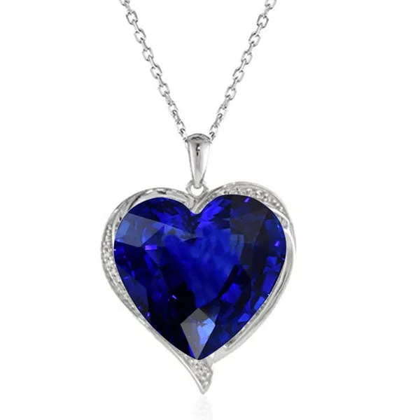 HarryChadEntcom Necklaces Solitaire Heart Bezel Pendant Sri Lankan Sapphire Gold 350 Carats HarryChadEntcom Necklaces Solitaire Heart Bezel Pendant Sri Lankan Sapphire Gold 350 Carats