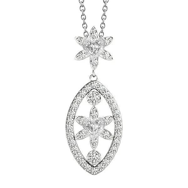 HarryChadEntcom Necklaces White Gold Genuine Natural Earth Mined Diamond Pendant With Chain Round Heart Old Mine 4 Carats HarryChadEntcom Necklaces White Gold Genuine Natural Earth Mined Diamond Pendant With Chain Round Heart Old Mine 4 Carats