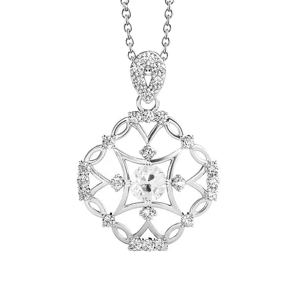 HarryChadEntcom Necklaces White Gold Natural Earth Mined Diamond Pendant Round Old Miner Prong Set 250 Carats HarryChadEntcom Necklaces White Gold Natural Earth Mined Diamond Pendant Round Old Miner Prong Set 250 Carats