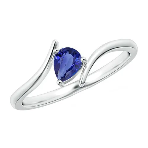 HarryChadEntcom Rings 2 Carat Pear Solitaire White Gold Ring Ceylon Sapphire Tension Style HarryChadEntcom Rings 2 Carat Pear Solitaire White Gold Ring Ceylon Sapphire Tension Style