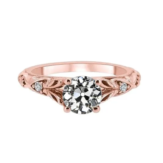 HarryChadEntcom Rings 3 Stone Ring Round Old European Natural Earth Mined Diamond Antique Style 175 Carats HarryChadEntcom Rings 3 Stone Ring Round Old European Natural Earth Mined Diamond Antique Style 175 Carats