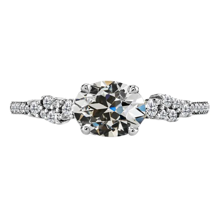 HarryChadEntcom Rings 4 Carats Oval Round Old Cut Mined Diamond Solitaire With Accent Ring HarryChadEntcom Rings 4 Carats Oval Round Old Cut Mined Diamond Solitaire With Accent Ring