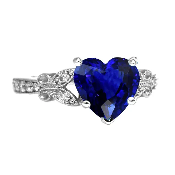 HarryChadEntcom Rings Gemstone Ring Heart Cut Sri Lankan Sapphire Butterfly Style 3 Carats HarryChadEntcom Rings Gemstone Ring Heart Cut Sri Lankan Sapphire Butterfly Style 3 Carats