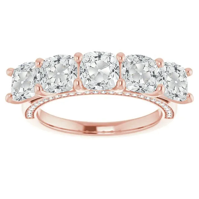 HarryChadEntcom Rings Half Eternity Band Cushion Old Cut Natural Earth Mined Diamond Rose Gold 1125 Carats HarryChadEntcom Rings Half Eternity Band Cushion Old Cut Natural Earth Mined Diamond Rose Gold 1125 Carats