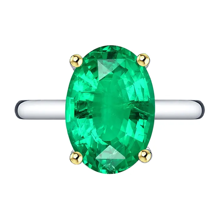 HarryChadEntcom Rings Huge Oval Cut Green Emerald Solitaire Ring