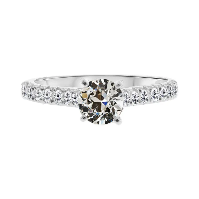 HarryChadEntcom Rings Ladies 250 Carat Old Miner Natural Diamond Wedding Solitaire Ring With Accent