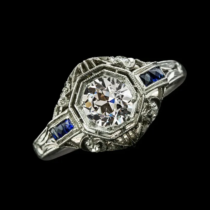 HarryChadEntcom Rings Like Edwardian Jewelry Natural Earth Mined Diamond Old Miner Ring Princess Blue Sapphire HarryChadEntcom Rings Like Edwardian Jewelry Natural Earth Mined Diamond Old Miner Ring Princess Blue Sapphire