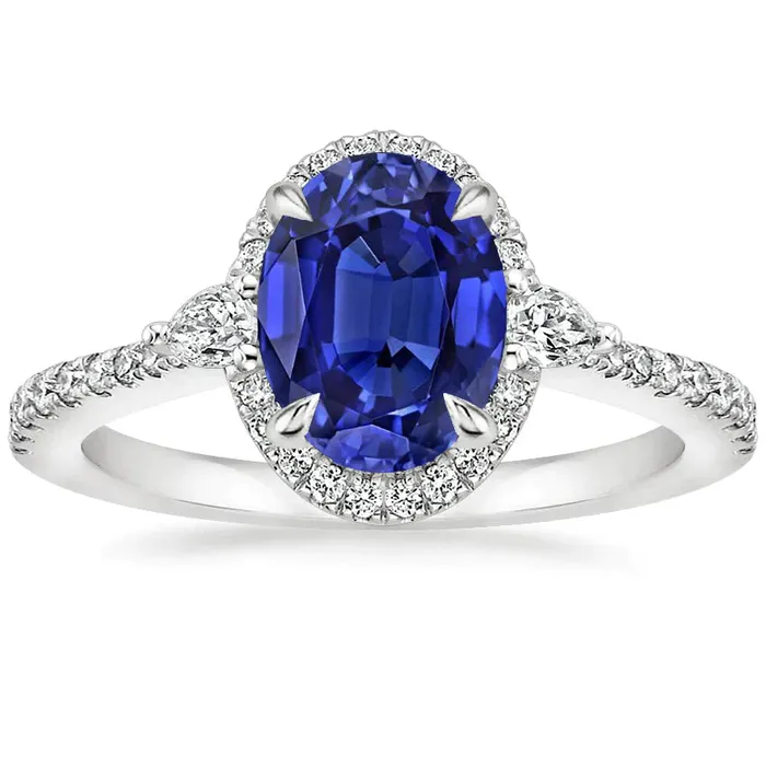 HarryChadEntcom Rings Natural Earth Mined Diamond And Oval Sapphire Ring