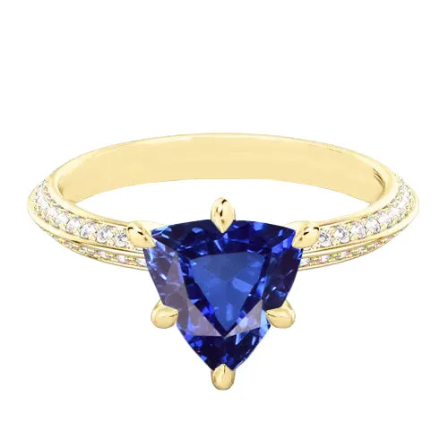 HarryChadEntcom Rings Natural Earth Mined Diamond Engagement Ring 6 Prong Trillion Ceylon Sapphire 250 Carats HarryChadEntcom Rings Natural Earth Mined Diamond Engagement Ring 6 Prong Trillion Ceylon Sapphire 250 Carats