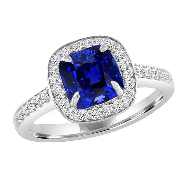 HarryChadEntcom Rings Natural Earth Mined Diamond Halo Cushion Ceylon Sapphire Ring Pave Set 350 Carats Gold HarryChadEntcom Rings Natural Earth Mined Diamond Halo Cushion Ceylon Sapphire Ring Pave Set 350 Carats Gold