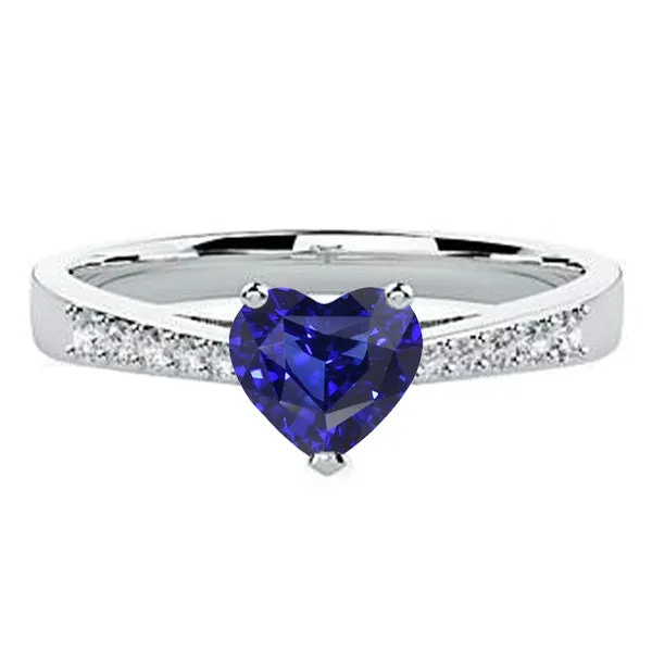 HarryChadEntcom Rings Round Natural Earth Mined Diamond Heart Gemstone Ring Blue Sapphire 2 Carats HarryChadEntcom Rings Round Natural Earth Mined Diamond Heart Gemstone Ring Blue Sapphire 2 Carats