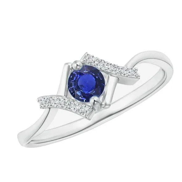 HarryChadEntcom Rings Round Natural Earth Mined Diamond Sapphire Ring 150 Carats Twisted X Style Shank Gold 14K HarryChadEntcom Rings Round Natural Earth Mined Diamond Sapphire Ring 150 Carats Twisted X Style Shank Gold 14K