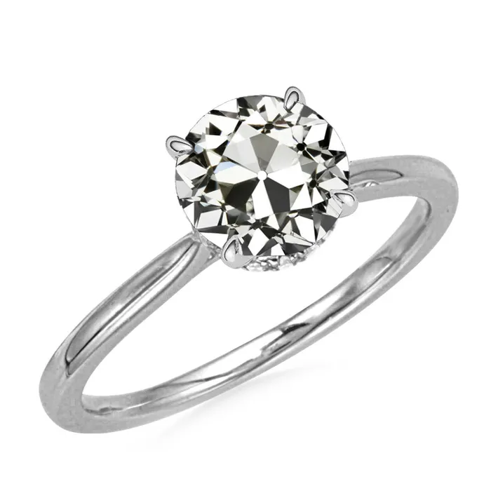 HarryChadEntcom Rings Round Old Mine Cut Genuine Natural Earth Mined Diamond Ring Gold Jewelry Prong Set 450 Carats HarryChadEntcom Rings Round Old Mine Cut Genuine Natural Earth Mined Diamond Ring Gold Jewelry Prong Set 450 Carats