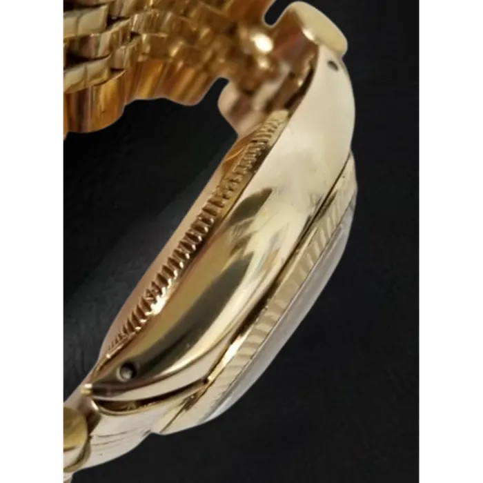 HarryChadEntcom Watches Rolex Oyster Perpetual 24 mm Champagne Stick Dial Yellow Gold Watch