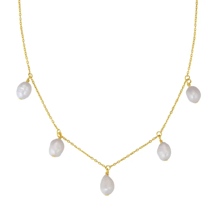 Hey Happiness Grace Charms Pearl Necklace Sterling Silver Necklaces