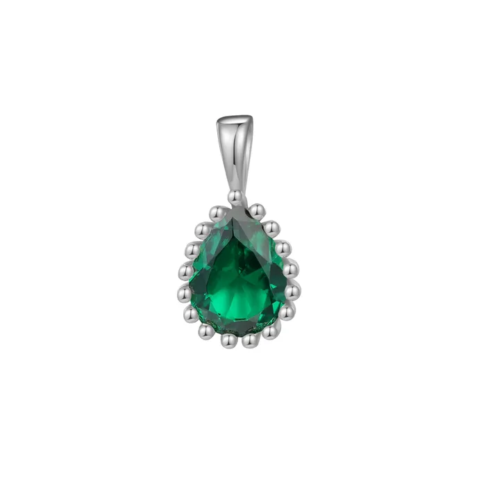 Hey Happiness May Emerald Birthstone Necklace Sterling Silver Necklaces