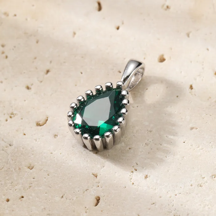 Hey Happiness May Emerald Birthstone Necklace Sterling Silver Necklaces